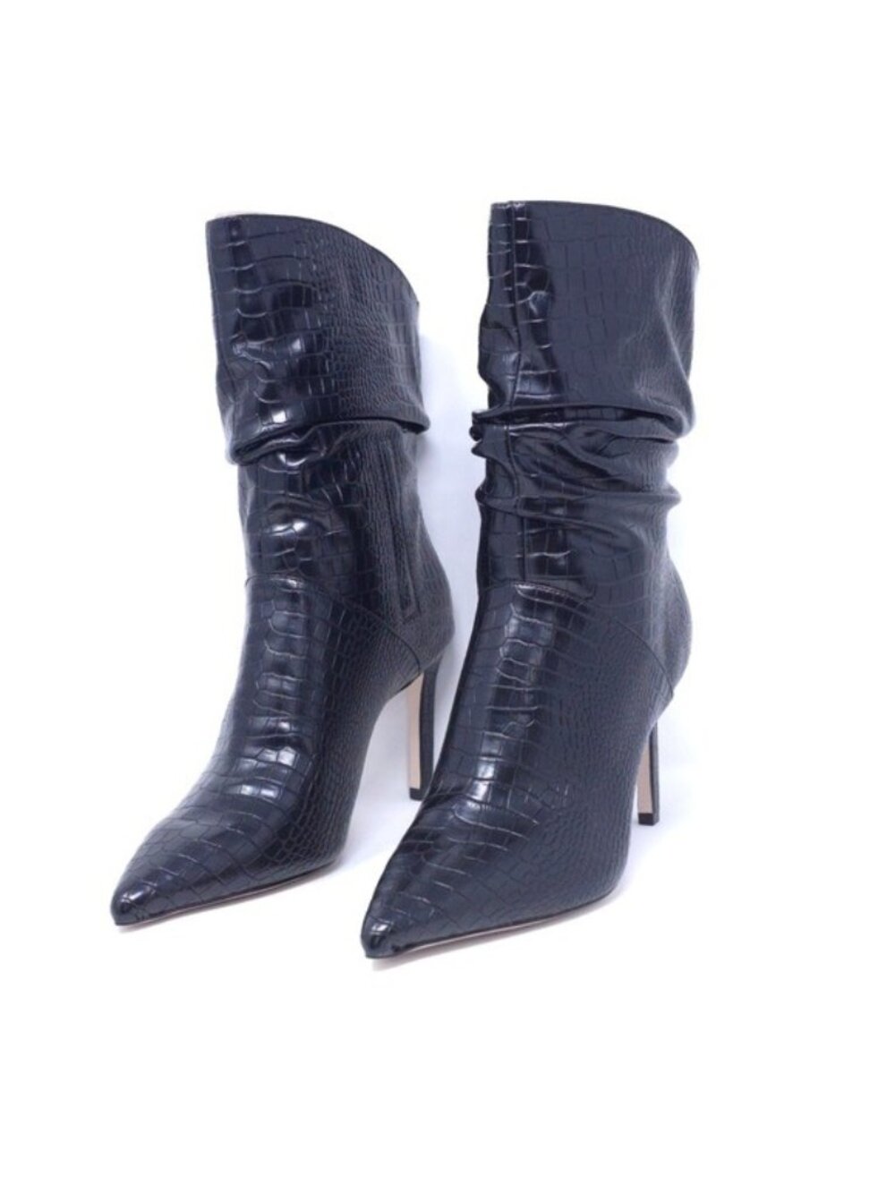 New Jessica Simpson Elisti Black Leather High Heel Bootie Size 9M
